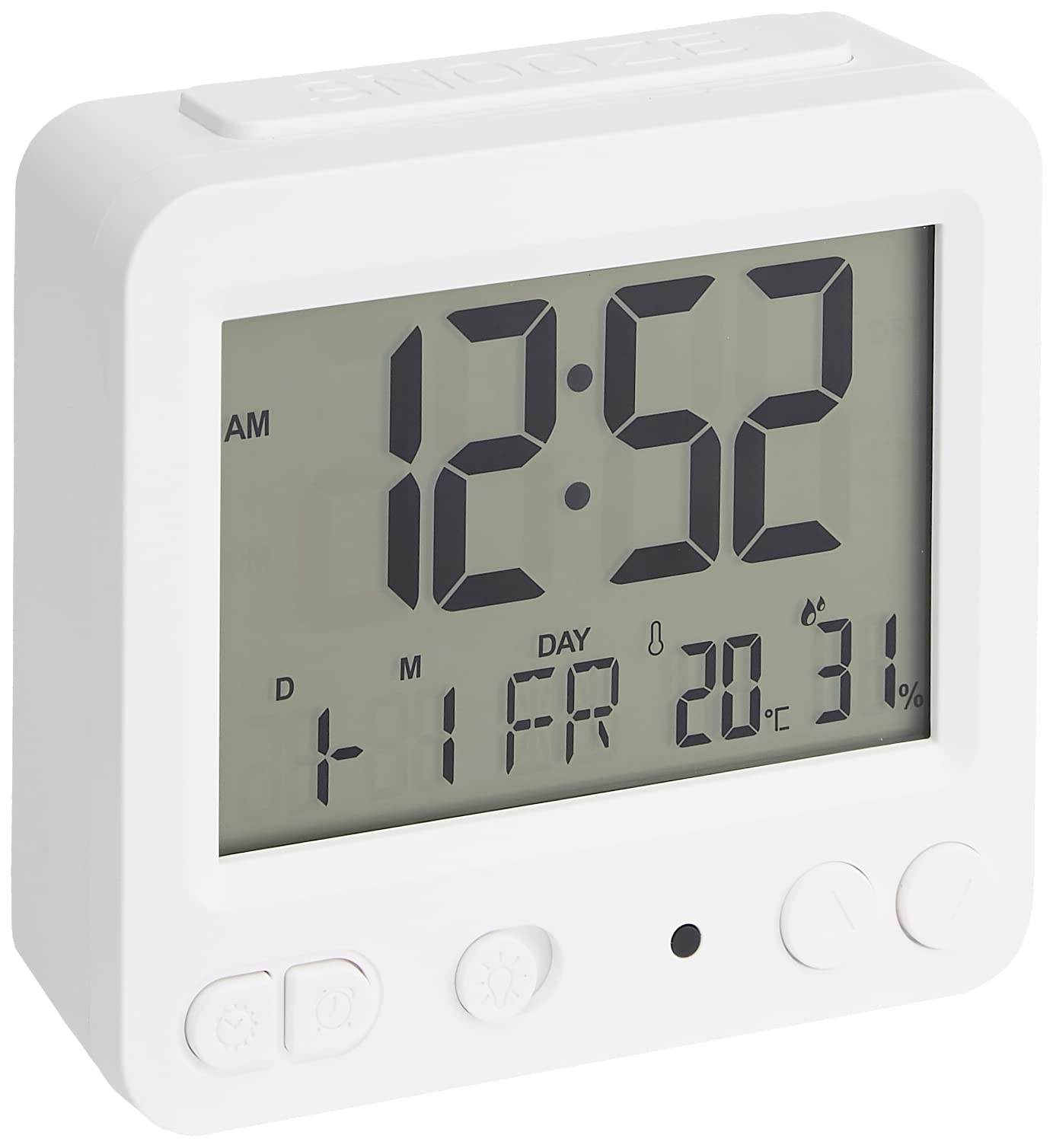 Amazon Basics Tabletop Square Digital Alarm Clock With Light
